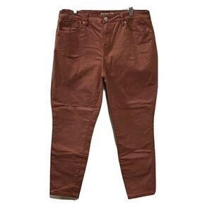 Royalty For Me Tan Womens Ankle High Rise Stretch Pants Size 16